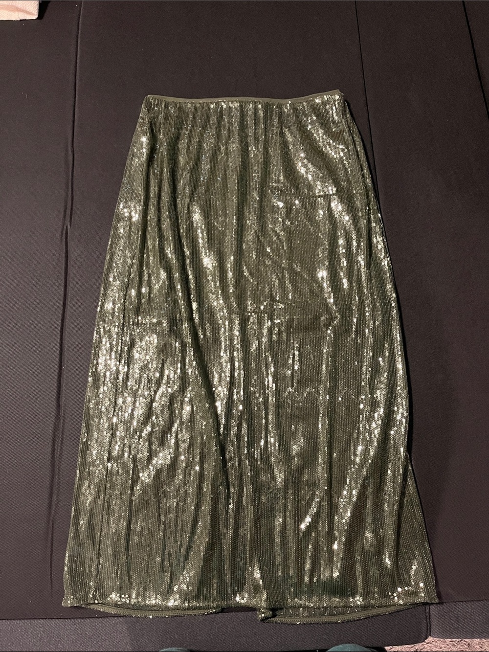 a new day Olive Sequin Maxi Skirt